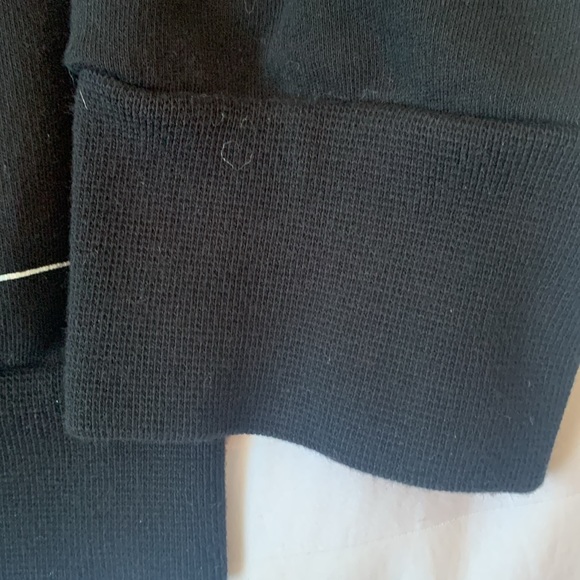 Lacoste giant logo black French terry cotton hoodie thin white stripes EUC - Picture 8 of 8